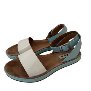 Clarks Romantic Moon Patent N Leather  Slingback Flat Gladiator Sandals SZ 8.5